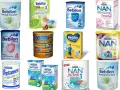 Wybór, jakie mleko dla noworodka jest najlepsze, może być trudny. Na zdjęciu różne rodzaje mleka modyfikowanego: Bebilon, Bebiko, Enfamil, NAN, Peptamen.