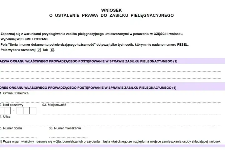Wniosek o ustalenie prawa do zasiłku pielęgnacyjnego. Dowiedz się, zasiłek pielęgnacyjny - ile wynosi i jak go uzyskać.